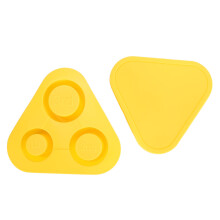 Cylinder Silicone Ice Cube Tray 3pcs Yellow 21x22.8cm Easy Release