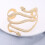 2Stk Extravaganter Metall Armring Damen Armband Punk Robust Gold 11