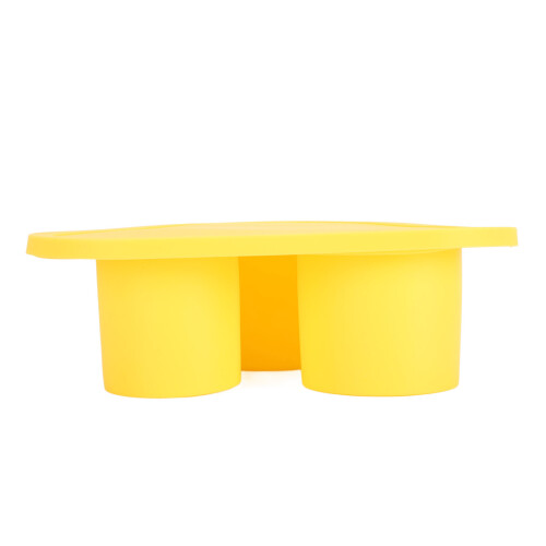 Cylinder Silicone Ice Cube Tray 3pcs Yellow 21x22.8cm Easy Release 2
