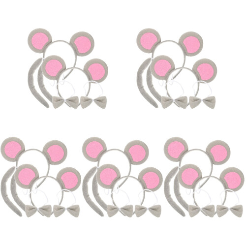 10Ensembles Ensemble Souris Oreilles Et Queue Costume Accessoires Colorés