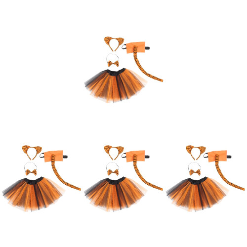 4Ensembles Costume Enfant Cosplay Oreilles Queue Coloré