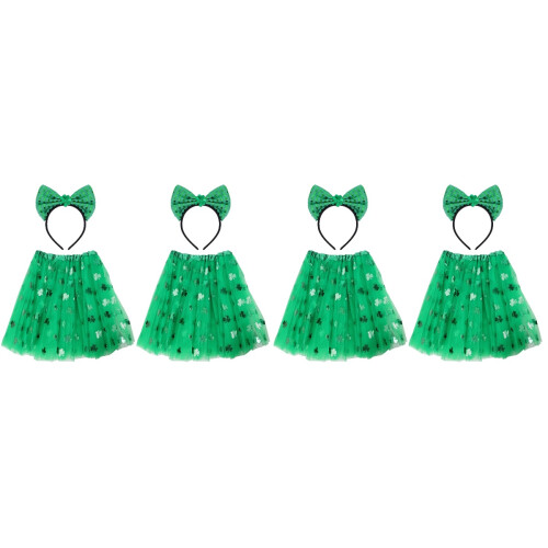 2Ensembles Ensemble St Patrick Enfants Vert Jupe Et Hearess 1