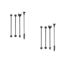 2Sets Design Industrial Barbell Earrings for Ear Cartilage