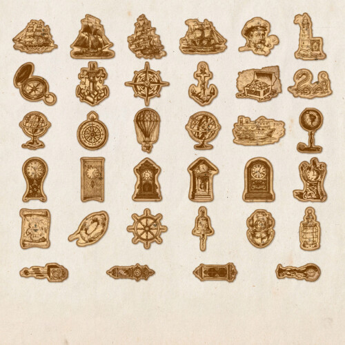100pcs Vintage Sticker Set 40x40mm 1.6x1.6in 2