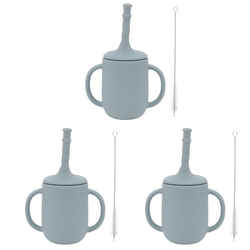 3Pièces Gobelets En Silicone Avec Double Antifuite 1