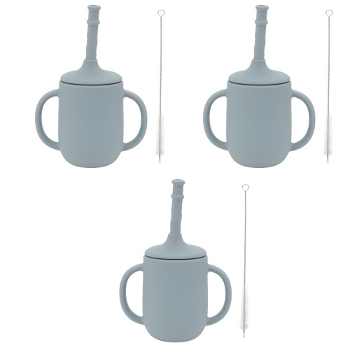 3Pièces Gobelets En Silicone Avec Double Antifuite 2