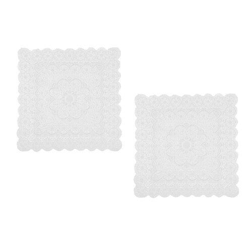 2Pcs Kitchen Appliance Protective White Lace Cover for Home Use