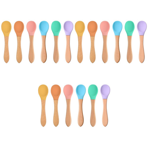 18Pièces Cuillères Bébé Silicone Résistantes Pour Soupe Repas 2