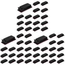 75Pcs Durable Adhesive Cable Clamps Black Plastic Cord Organizer