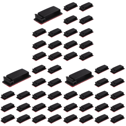 75Pcs Durable Adhesive Cable Clamps Black Plastic Cord Organizer
