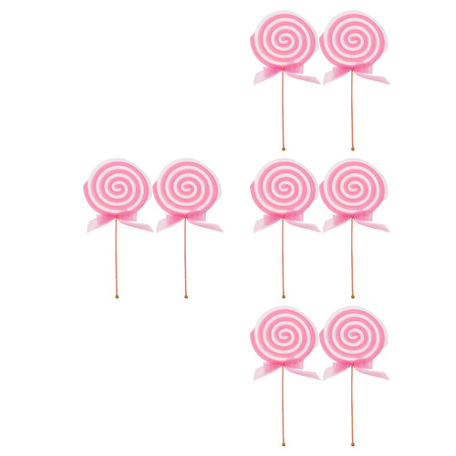 8Pcs Round Red Lollipop Models Candy Decoration for Parties