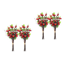 4Pcs Realistic Pomegranate Branches Faux Fruit Stems for Home Decor
