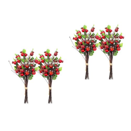 4Pcs Realistic Pomegranate Branches Faux Fruit Stems for Home Decor