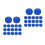 80Pcs Durable Blue Translucent Set with Blank Sides for Parties 8