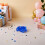 80Pcs Durable Blue Translucent Set with Blank Sides for Parties 11