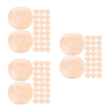 150Pièces Dés Bois 18Mm Carrés Ronds Khaki Pour Jeux De Société DIY