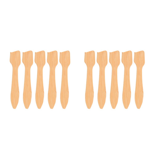 10Pcs Durable Bamboo Makeup Spatulas Mini Cosmetic Tools for Skincare
