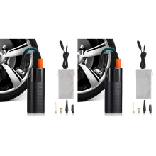2St Efficiënte Elektrische Bandenpomp Voor Auto Zwart
