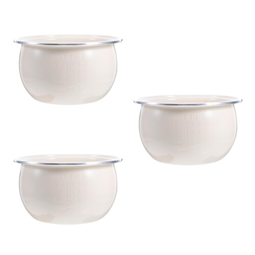 3Pcs White Stainless Steel Replacement Inner Pots Nonstick Rice Cooker