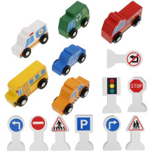 3Sets Kids Auto Modellen En Verkeersborden Speelset