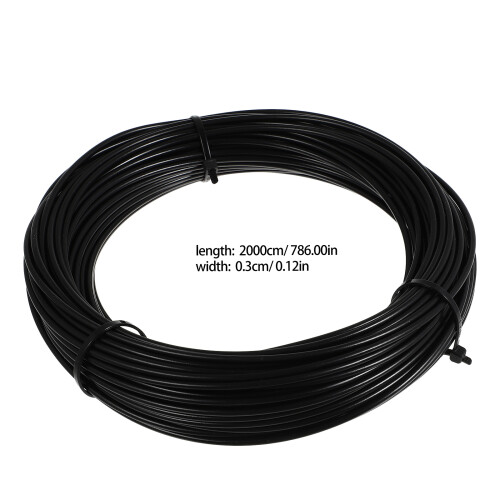 1Roll Black Plastic Covered Steel Wire Rope Weatherproof Hanging Cable 2
