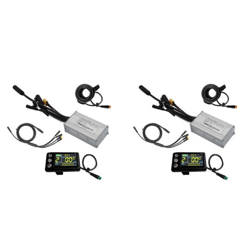 2X Three Mode Ebike Controller 17A 24V/36V/48V with S866 LCD Color Display Waterproof Connector 350W Motor