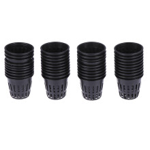160Pcs Hydroponic Mesh Plant Net Pots Black Plastic for Home Gardening