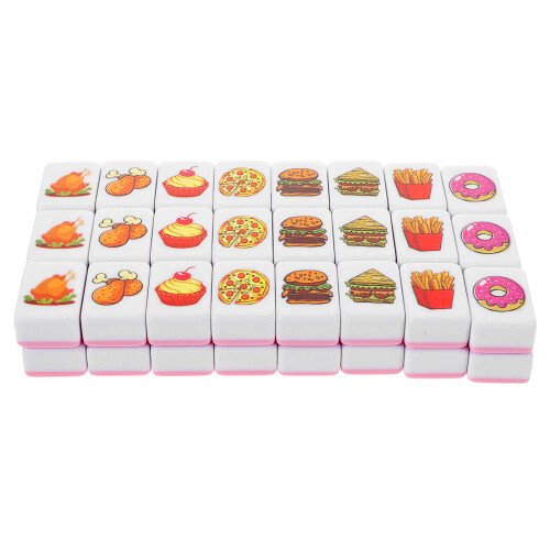 1Set Compact 2 Player Mahjong Set Plastic Tiles Game