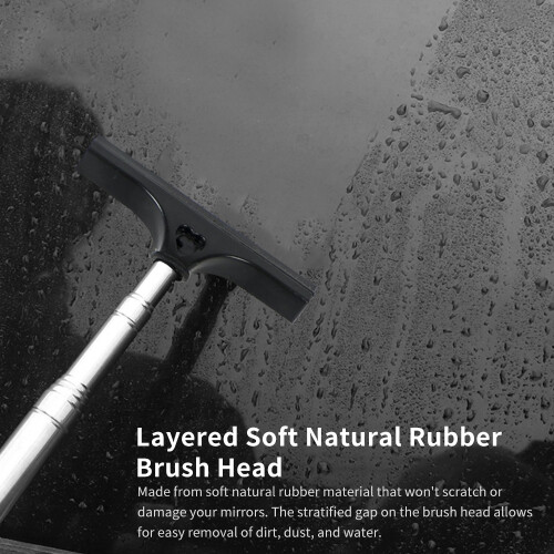Green Telescopic Car Rearview Mirror Wiper, 96cm Extendable Squeegee 1