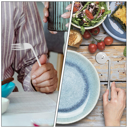 2Sets Schräglöffel Und Gebogene Gabel Für Senioren 1