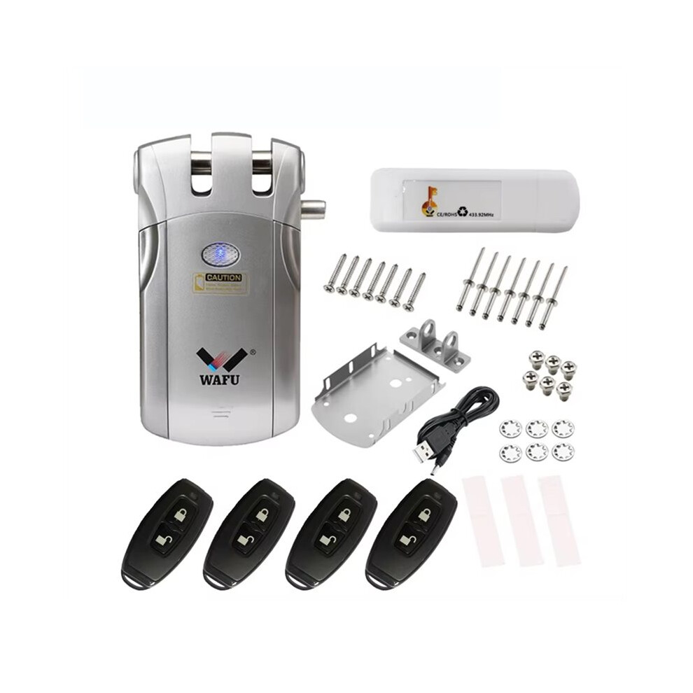 Wafu Door Lock Lock Remote Control Locks Electronic Keyless Door Locks Invisible Lock Hole Anti-Theft 4712489000728