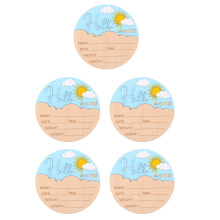 5Pcs Durable Wooden Newborn Name Plaques Multi-Color Baby Photo Props