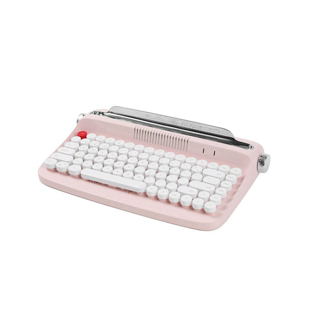 Wireless Keyboard Office Typewriter Mechanical Feel Tablet Universal Retro Round Keycap Notebook Keyboard,A White 6132123173188