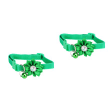 2Stk Grün Haustier Halsband Mit Glocke Verstellbar Für Katzen