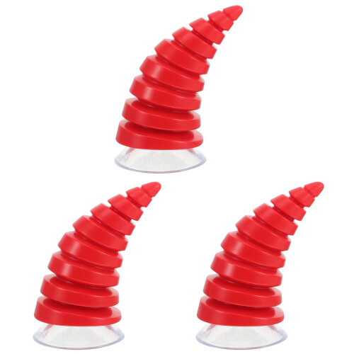 3Pièces Cornes Décoratives Rouge Pour Casque En Plastique
