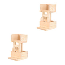 2Pièces Aire De Jeu En Bois Pour Hamsters Avec Échelle Design Villa