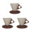 3Sets Handmade Ceramic Coffee Mugs Assorted Color Rustic Funnel Design 1