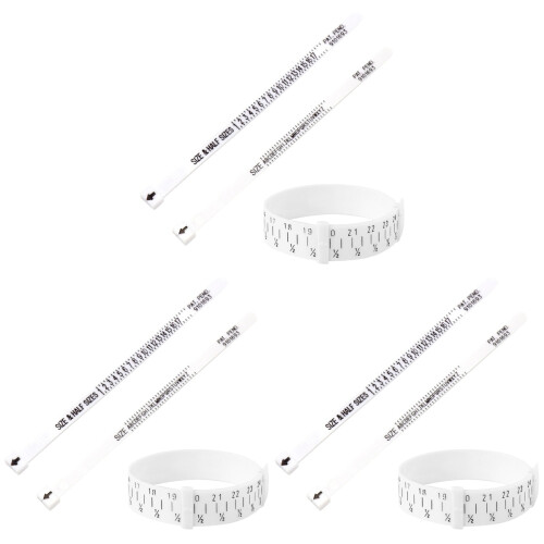 9Pcs Unisex Measuring Rings Plastic Ring Size Circles Assorted Colors