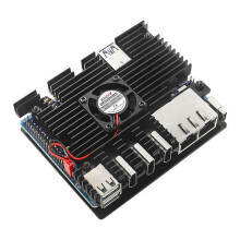 For Orange Pi 5  Aluminum Case Active Passive Metal Cooling Radiator with Cooling Fan Heatsinks Metal Shell