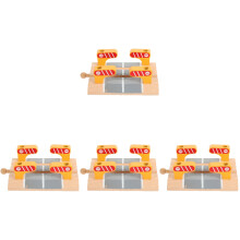 4Pièces Modèles De Barrières En Bois Colorées Pour Jeu De Train Enfant