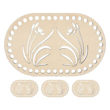 4St Onbewerkte Boho Bloem Cutouts - Bodems Voor Crochet Manden