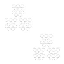 60Pcs Round Stainless Steel Ring Blanks Adjustable Silver for Crafts