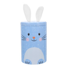 Blue Bunny Tinplate Candy Tin Box Decorative Sealed Storage Jar