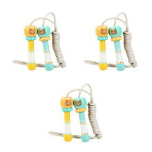 3St Ergonomisch Handvat Springtouwen Kids Bamboe Multikleur Workout