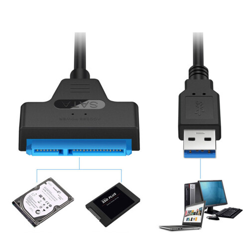 2Pièces Câble Adaptateur Portable Noir Transfert Haute 1