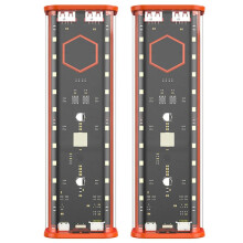 2X 21700 DIY Power Bank-Fodral Stöder 4x21700 Batterier PD20W Powerbank-Fodral LED-Skärm Transparent Batterilagringsskal A