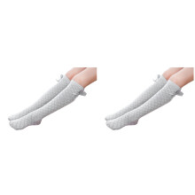 2Pcs One Size Girls Stockings Grey Bowknot Cotton Warm
