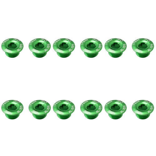 12Pièces Vis Vélos Vert Aluminium Alliage 1