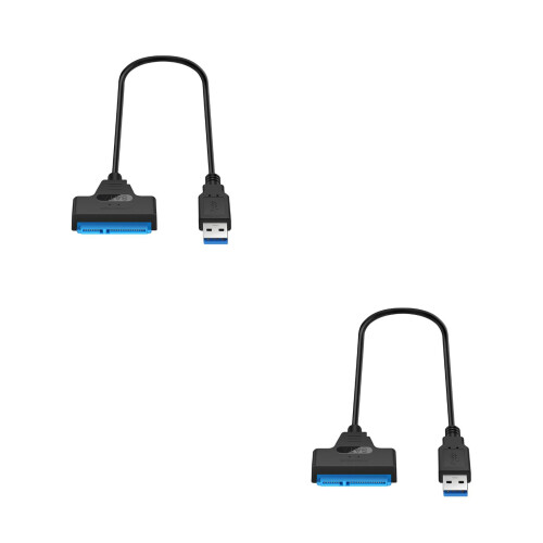 2Pièces Câble Adaptateur Portable Noir Transfert Haute