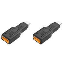 2X XT60 to USB C Adapter Storage XT60 Male to Type-C Male 100W 20V Charging Connector for Laptops LED
